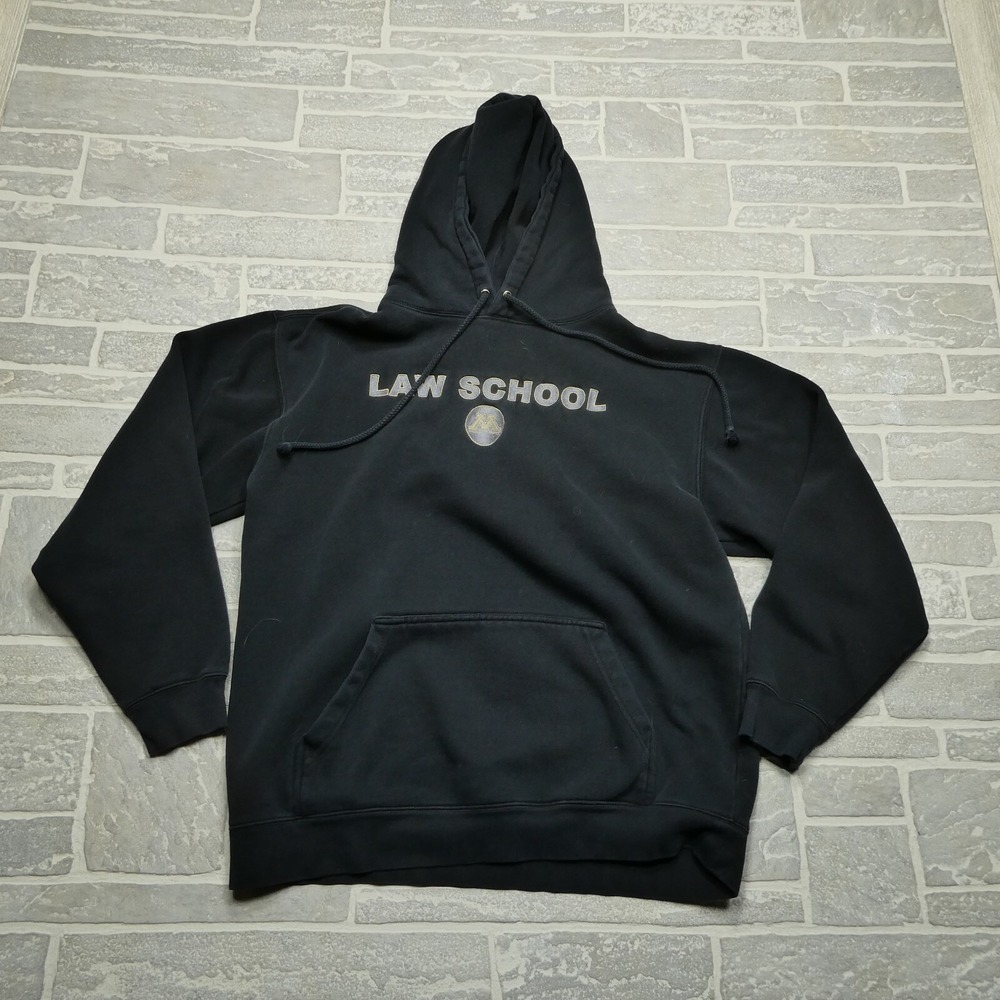 Minnesota Law School Hoodie Adult M Black Embroidered Fleece Hooded‎ Sweatshirt